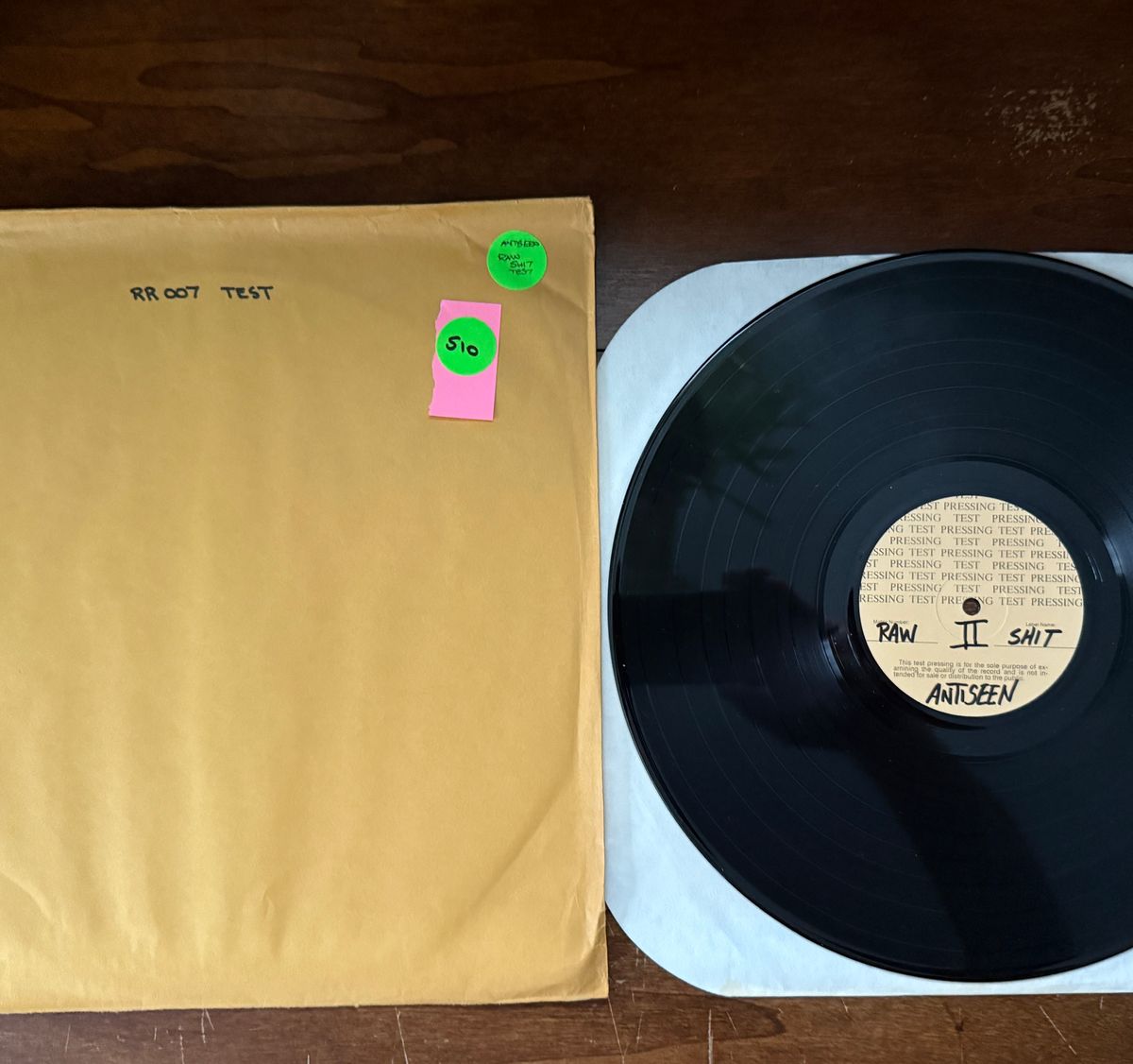 #510 Raw Shit 1989 Test Pressing - #510 RAW SHIT 1989 TEST