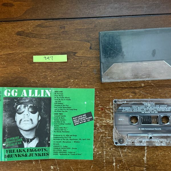 #947 Original Freaks Faggots Drunks & Junkies tape Homestead Records - #947 Freaks Homestead Tape