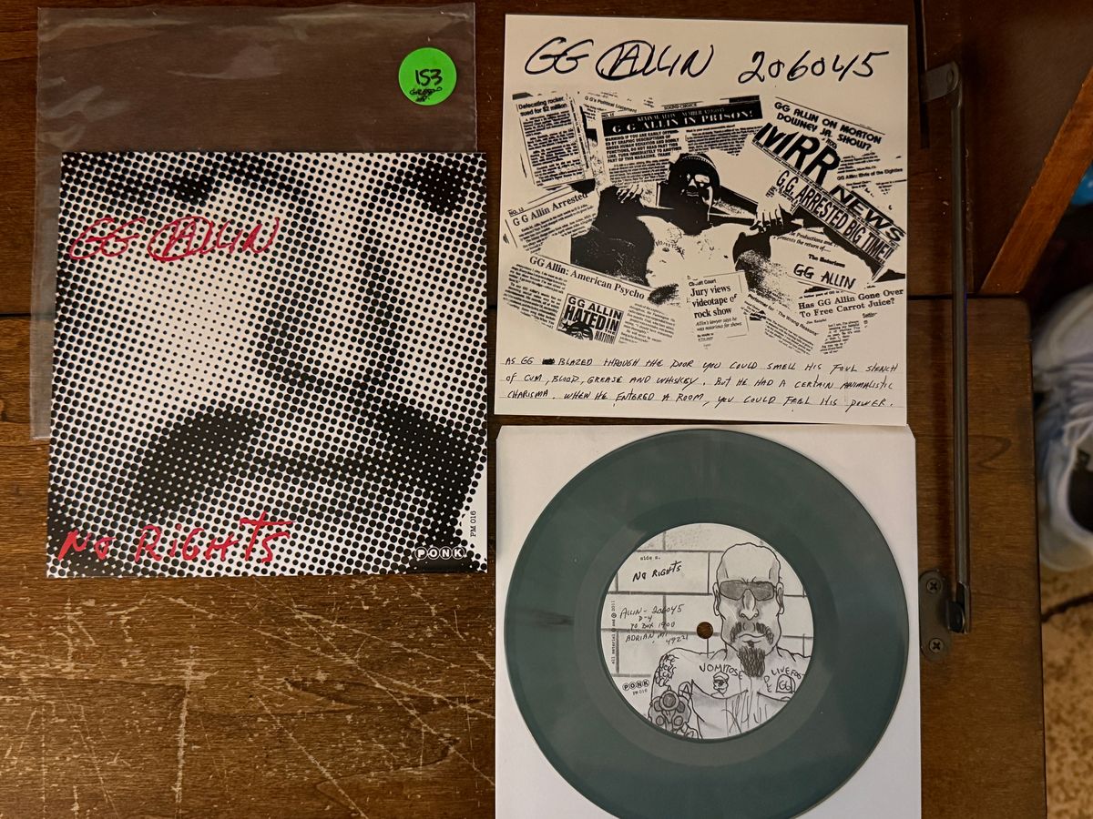 #153/154 No Rights - Colored 7" w/ Insert - #153/154 NO RIGHTS - COLORED