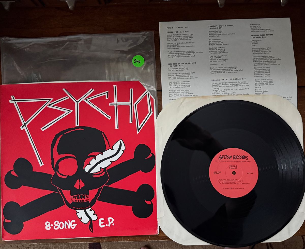 #540 Psycho 8-Song EP 1st Press 12" Promo Copy w/ Insert - #540 PSYCHO 8-SONG EP 1ST PRESS 12"
