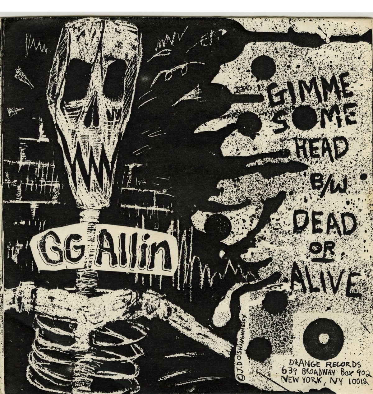 #83 GG Allin Gimme Some Head original 7" 1981