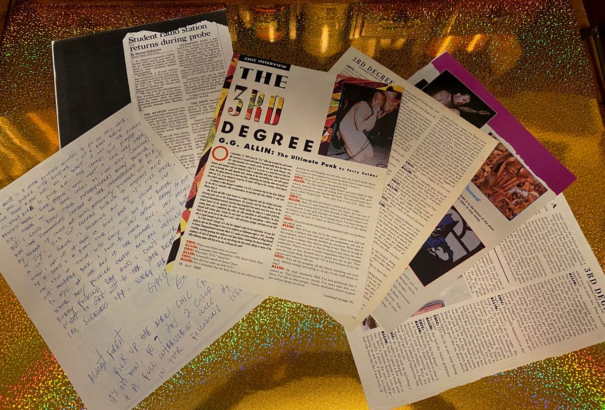 Handwritten GG Allin Letter with accompanying media - PRICE CUT