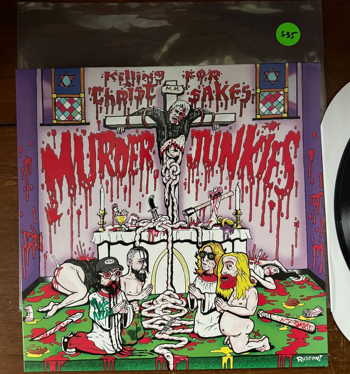 #535 Murder Junkies - Killing For Christ Sakes SIGNED LP MINT - #535 MURDER JUNKIES - KILLING FOR CHRIST SIGNED