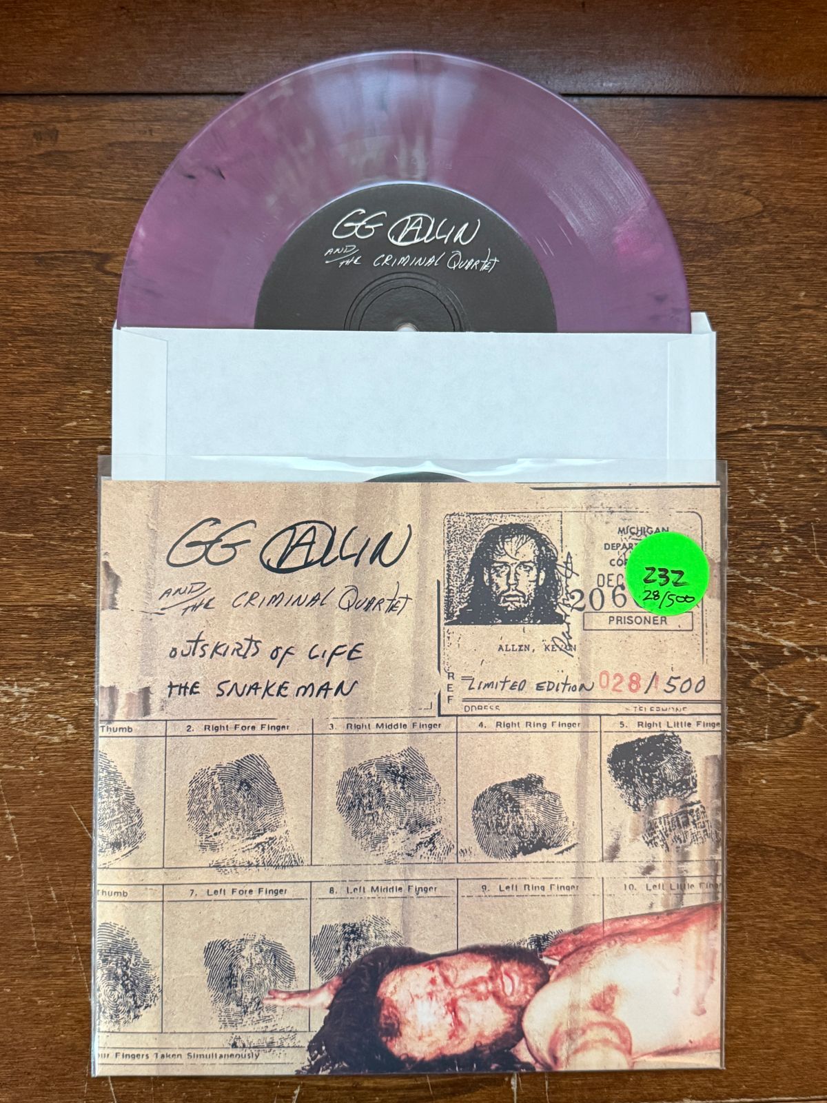 #232/233/234/242 Outskirts Of Life/Snakeman 7" PURPLE SWIRL vinyl Numbered Ltd Ed - Vinyl