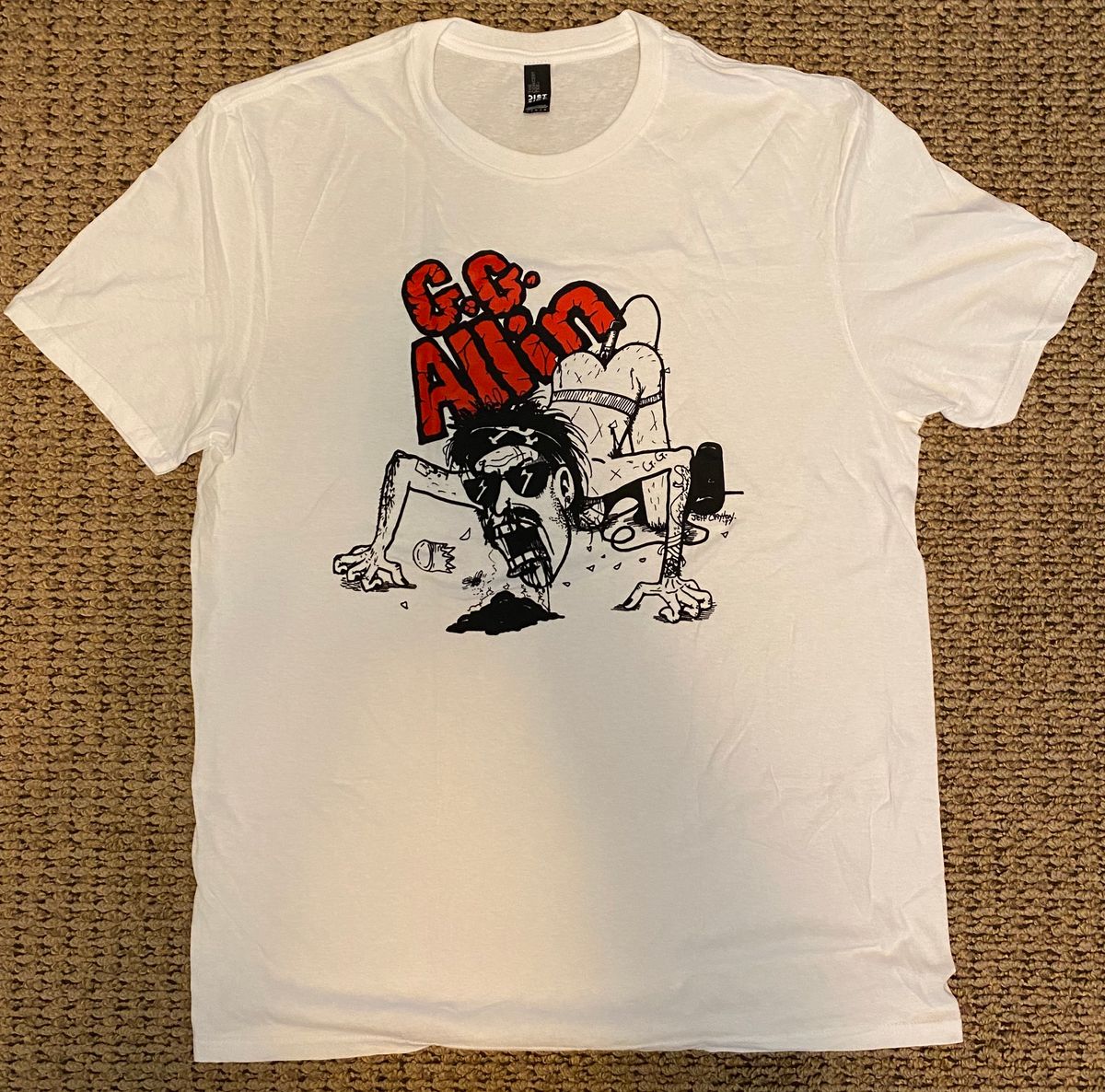 OFFICIAL Jeff Clayton 1988 Hand Drawn Design on white Tee