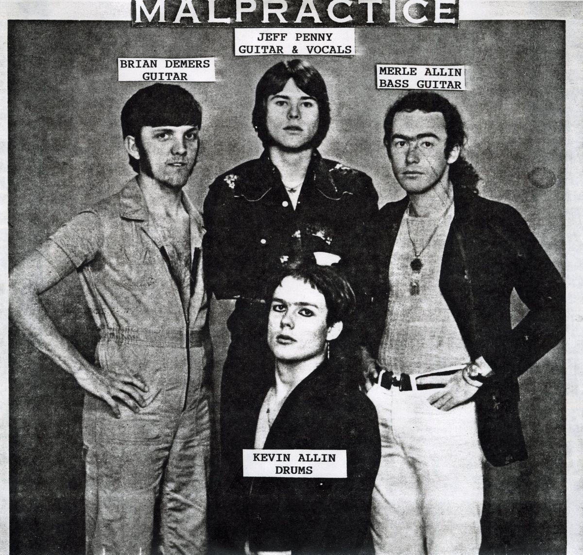 #98 RARE Malpractice 1977 original 7" with Merle Allin sleeve