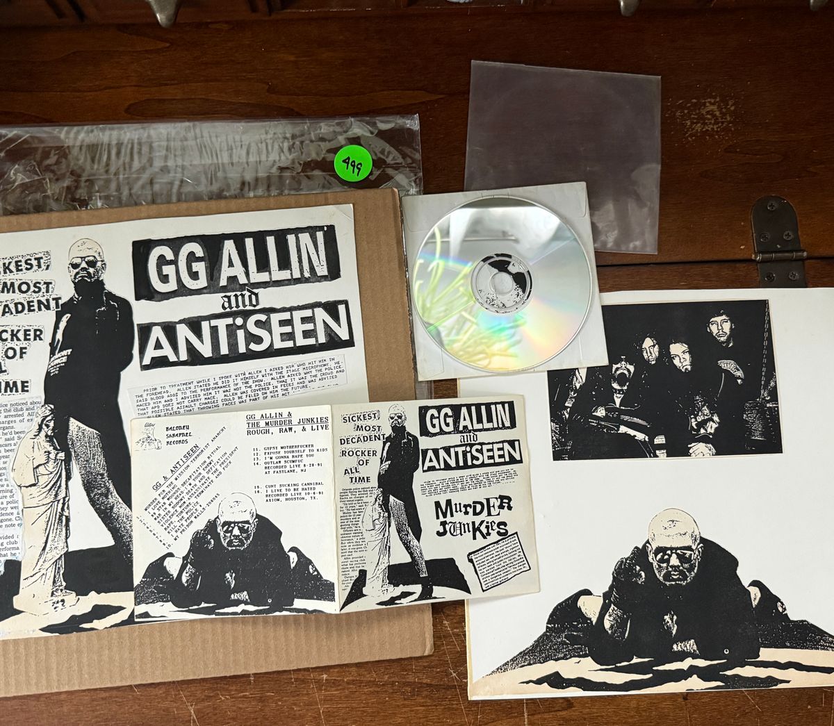 #449 RARE Murder Junkies Baloney Shrapnel CD w/ Original Art - #449 RARE MURDER JUNKIES BSR CD w/Art