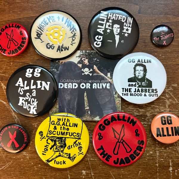 GG Allin 10 Button - Pin set with free magnet