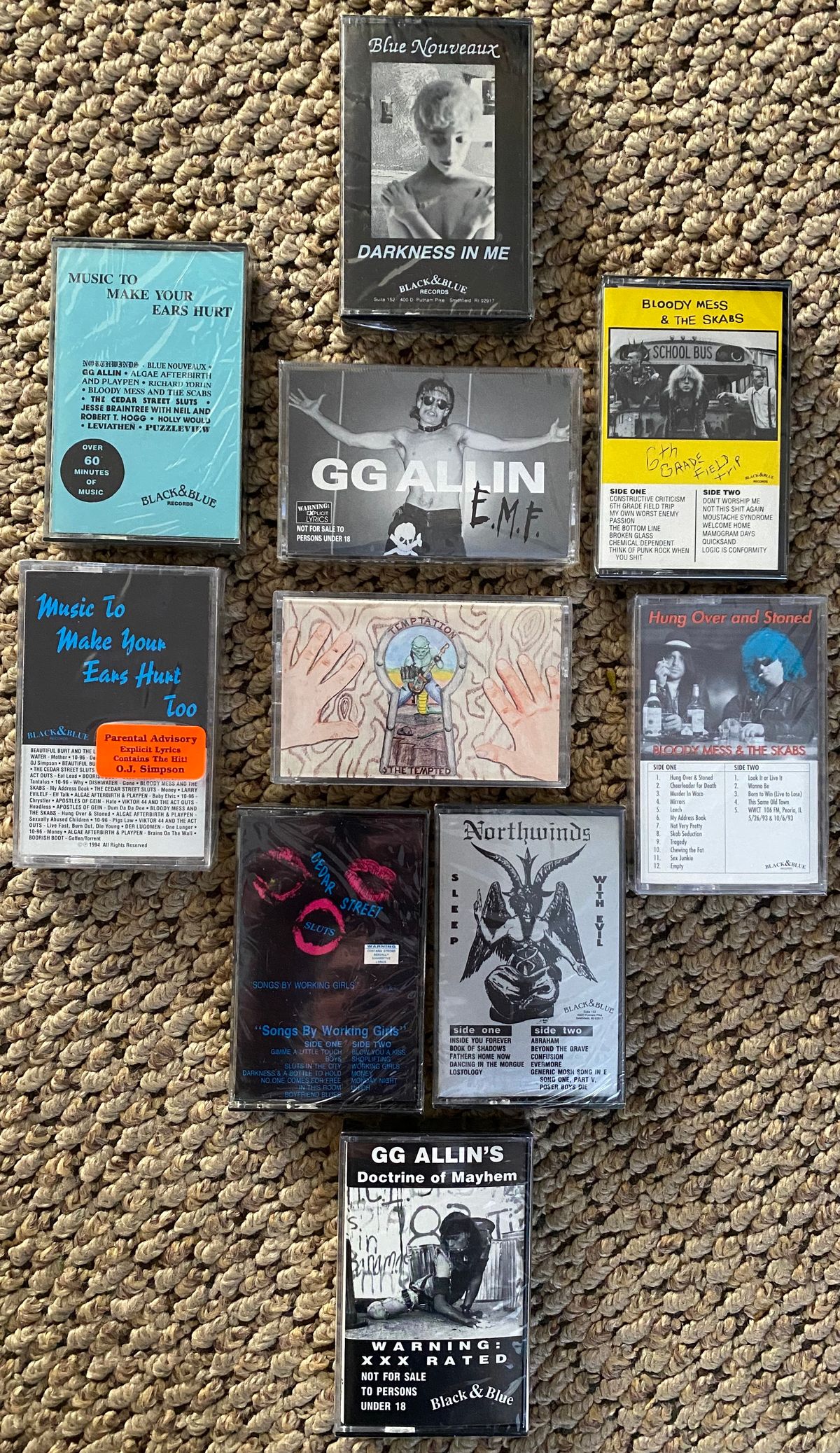 10 Tape Set - ONE LEFT! - SEALED MINT Black & Blue Records Original 10 Tape Set