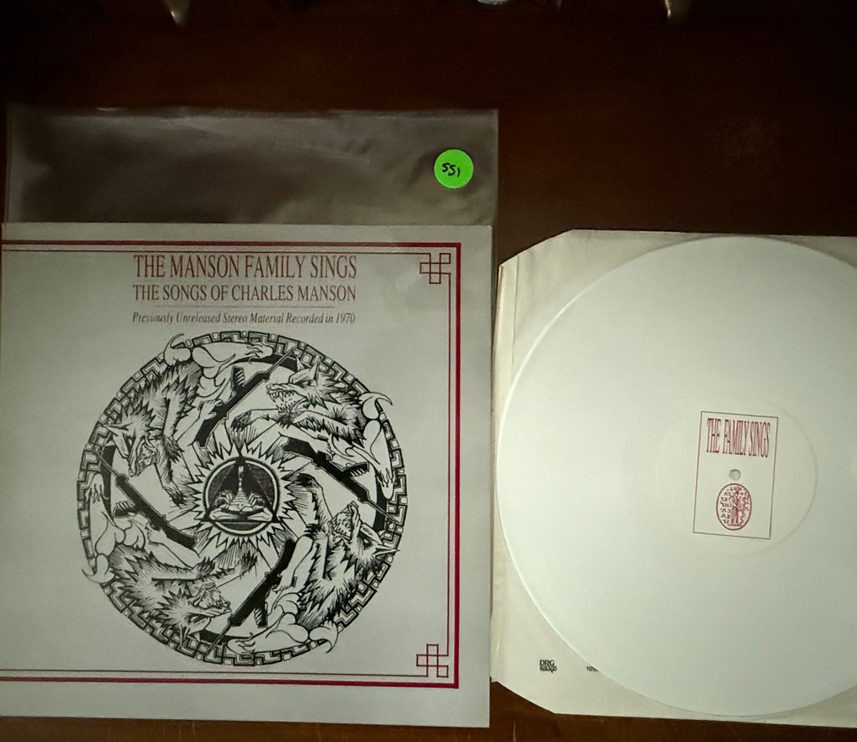 #551 The Manson Family Sings LP 2nd Press White vinyl - #551 THE MANSON FAMILY SINGS LP 2ND