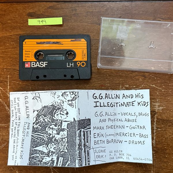 #949 GG Allin & His Illegitimate Kids tape - #949 Illegitimate Kids tape