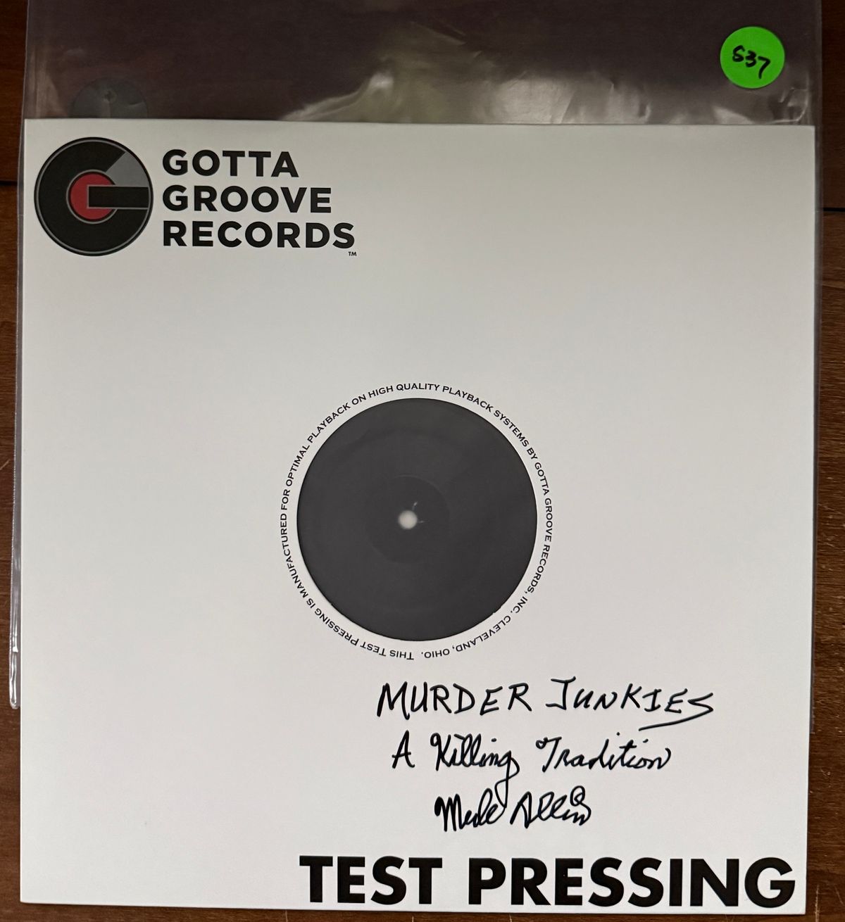 #537 Murder Junkies - A Killing Tradition Test Pressing - #537 MURDER JUNKIES - A KILLING TRADITION TEST
