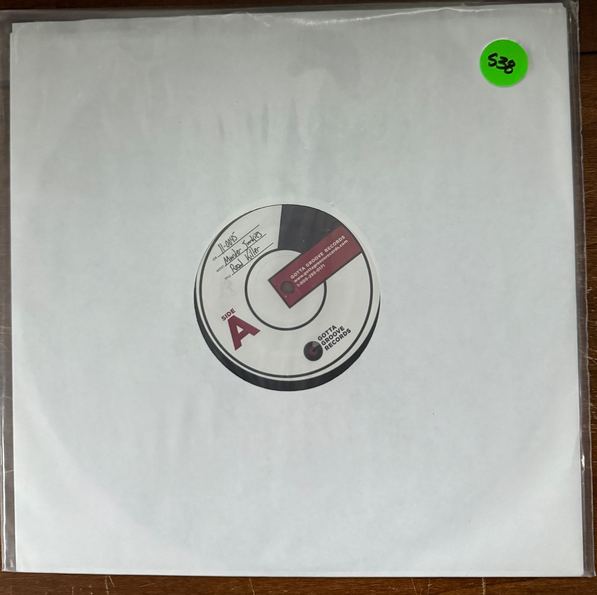 #538 Murder Junkies - Road Killer Test Pressing - #538 MURDER JUNKIES - ROAD KILLER TEST
