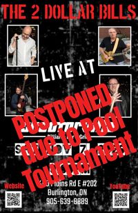 POSTPONED DUE TO POOL TOURNAMENT The 2 Dollar Bills at Shooterville Billiards Bar & Grill