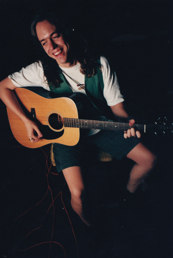 Jon in the studio during sessions for his first album "Not Dressed For The Occasion".
