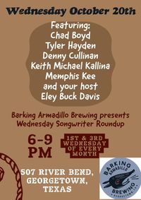 Wednesday Songwriter Roundup hosted by Eley Buck Davis 
