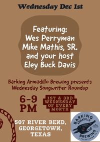 Wednesday Songwriter Roundup hosted by Eley Buck Davis 