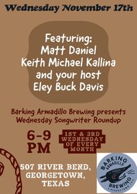 Wednesday Songwriter Roundup hosted by Eley Buck Davis 