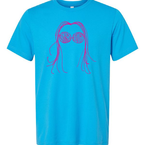 SUNGLASSES TEE - Neon Blue