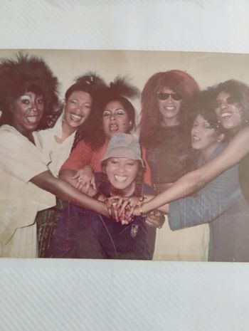 Patti, The Pointer Sisters and us backstage in between shows
