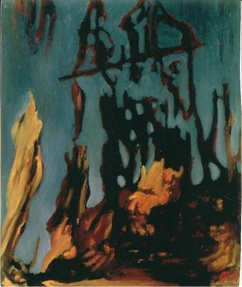 Cello suite #1, 2001, oil on canvas, 10" x 12"
