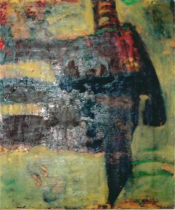 Three, 1998, oil on board, 27" x 23"
