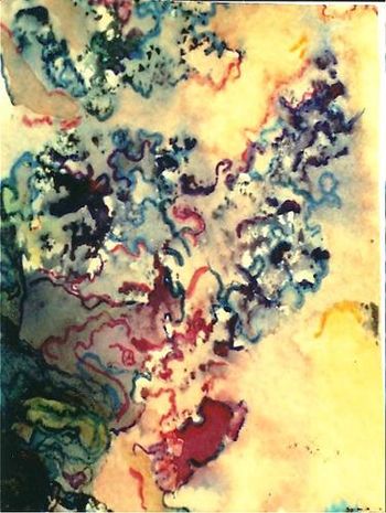 Bubbles, 1995, mixed media on paper, 5.5" x 7.25"
