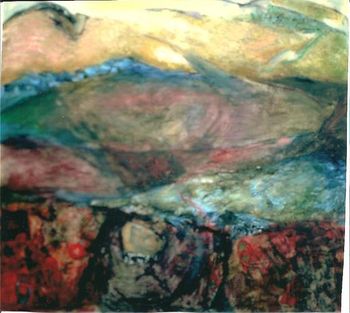 History, 1995, collage and oil on Masonite, 18" x 20"
