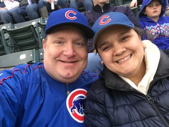 Cheering on the Cubs in Arlington, TX.
