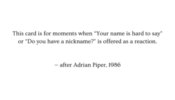 Calling Card: When People Mispronounce My Name - Back
