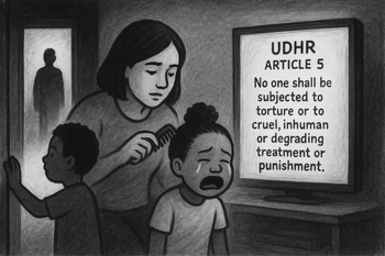 Universal Declaration of Human Rights (UDHR): Article 5: Triptych Panel Draft with ChatGPT
