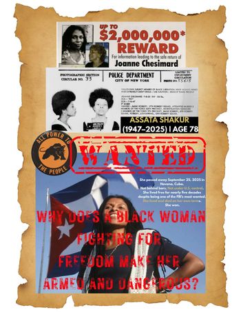 Tag Quest: Wanted Poster Tribute to Assataa Shakur as A Free Black Woman. Rest In Power to a Legend
