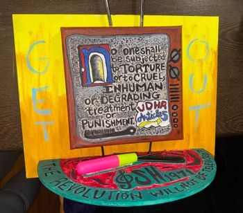 Universal Declaration of Human Rights (UDHR): Article 5: Triptych Panel #2: The TV we used to escape talking out our abuse in the home. "The Revolution Will Not Be Televised" - Gil Scott Heron Tribute and Get Out Movie tribute.
