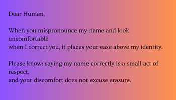 Calling Card: When People Mispronounce My Name - Front
