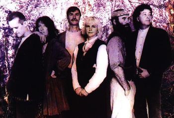 Steeleye Span, 1996 lineup: Tim Harries, Maddy Prior, Peter Knight, Gay Woods, Liam Genockey, Bob Johnson. Publicity Photo.
