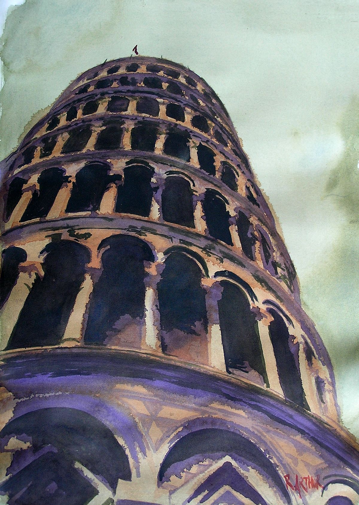 Three Color Leaning Tower