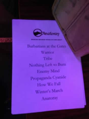 Anatoray Set List
