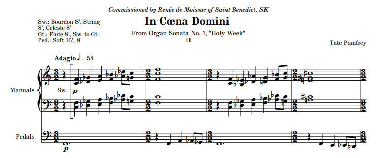 In Cœna Domini, from Organ Sonata No. 1