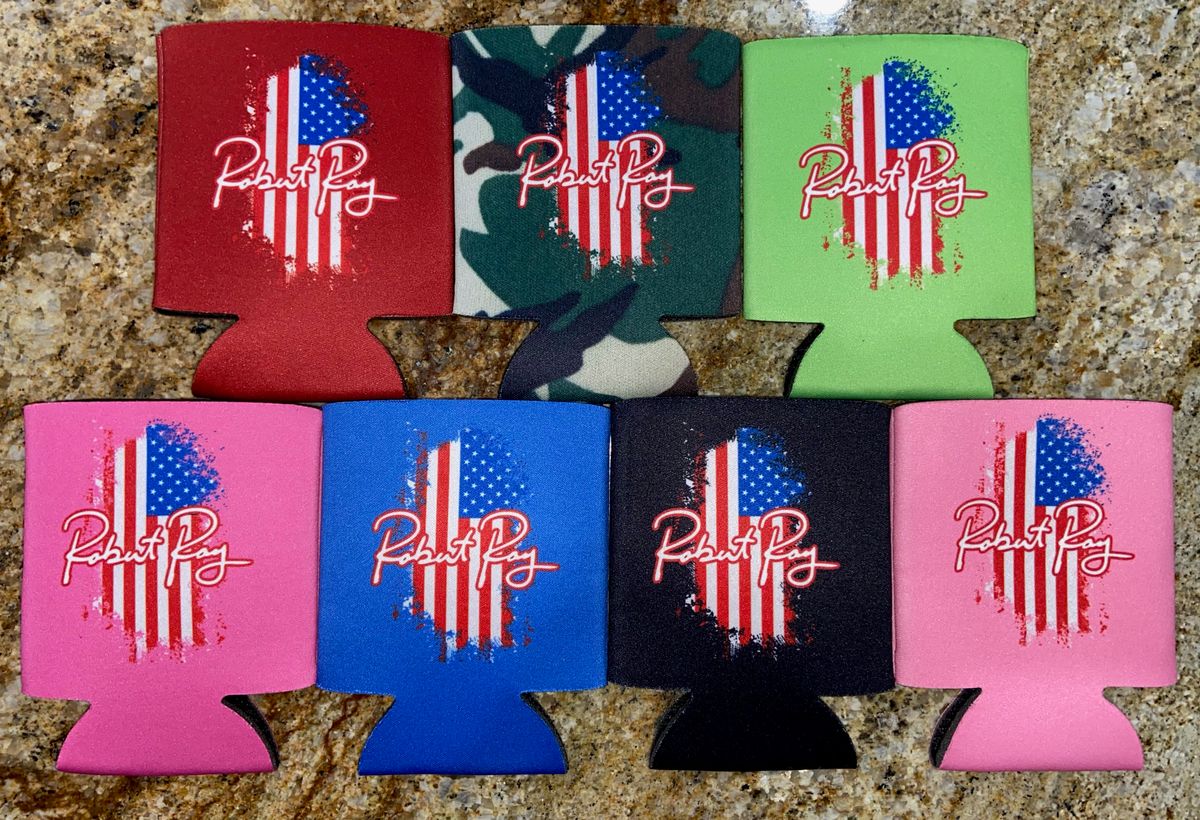 Robert Ray American Flag Koozie