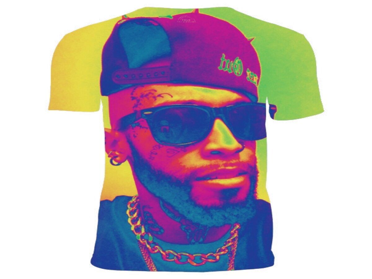 Sketch A Peaze Multi - Colored Psychedelic Face T - Shirt 