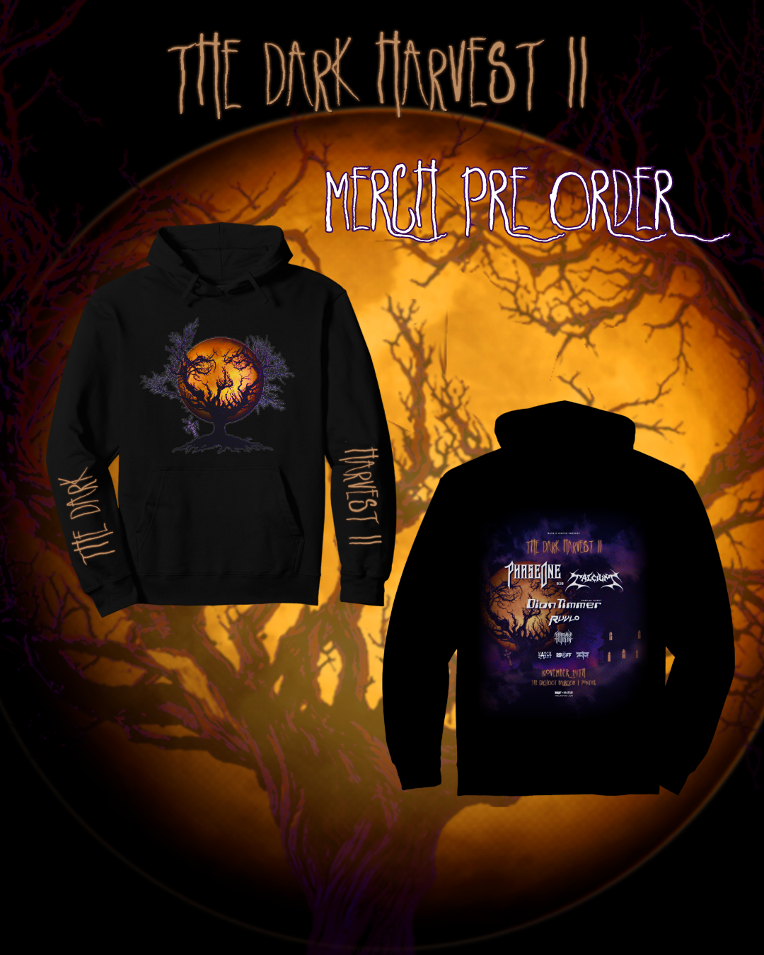The Dark Harvest Hoodie (Black) UV Reactive