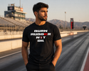 "Burn Rubber- Not Oil" Men's Tee- CLEARANCE SALE