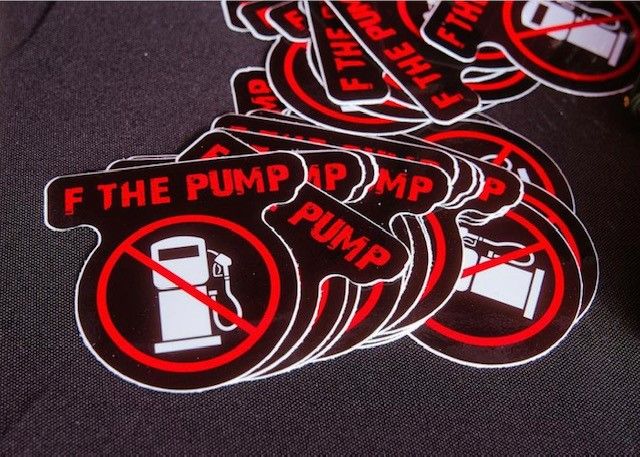 Two- Die Cut "F the Pump" Decals- 3"
