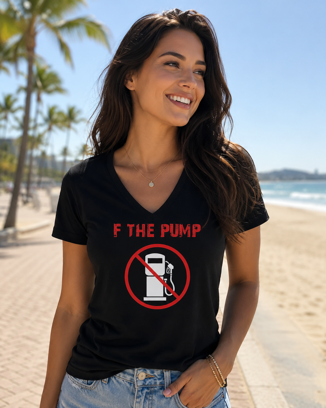 F the Pump Women's V Neck- CLEARANCE