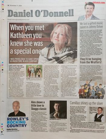 The Wrafter Family Band in Daniel O' Donnell's Sunday World column.

