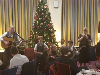 The Wrafters in full-flow during their Leinster House performance.
