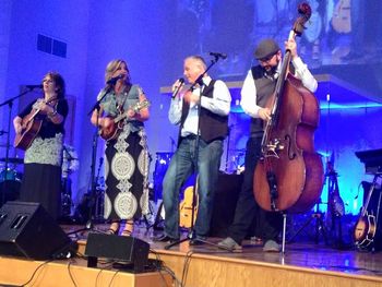 me and The Isaacs on stage
