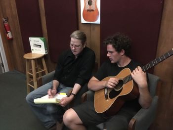 Going over production notes with Anthony Coseo
