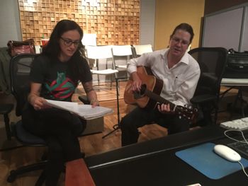 Going over arrangements with Heather
