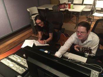 Me working...Heather goofing off...business as usual....
